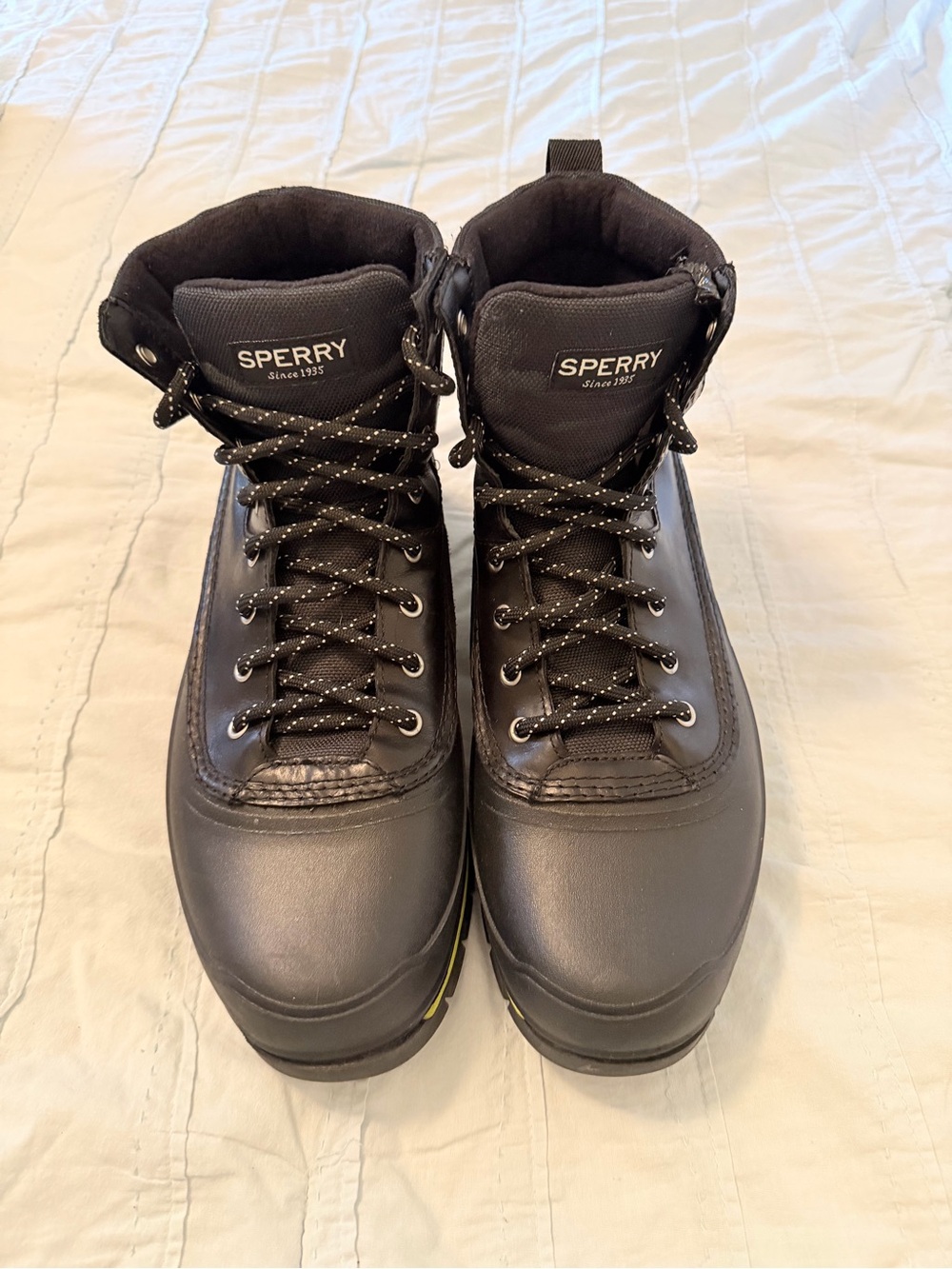 Sperry Men's Black Lace-Up Waterproof Boots